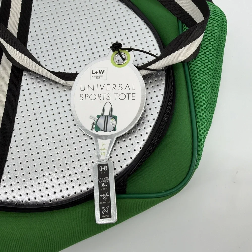 L+W Wellness Universal Sports Tote Bag Green Tennis Pickleball Racquet Bag